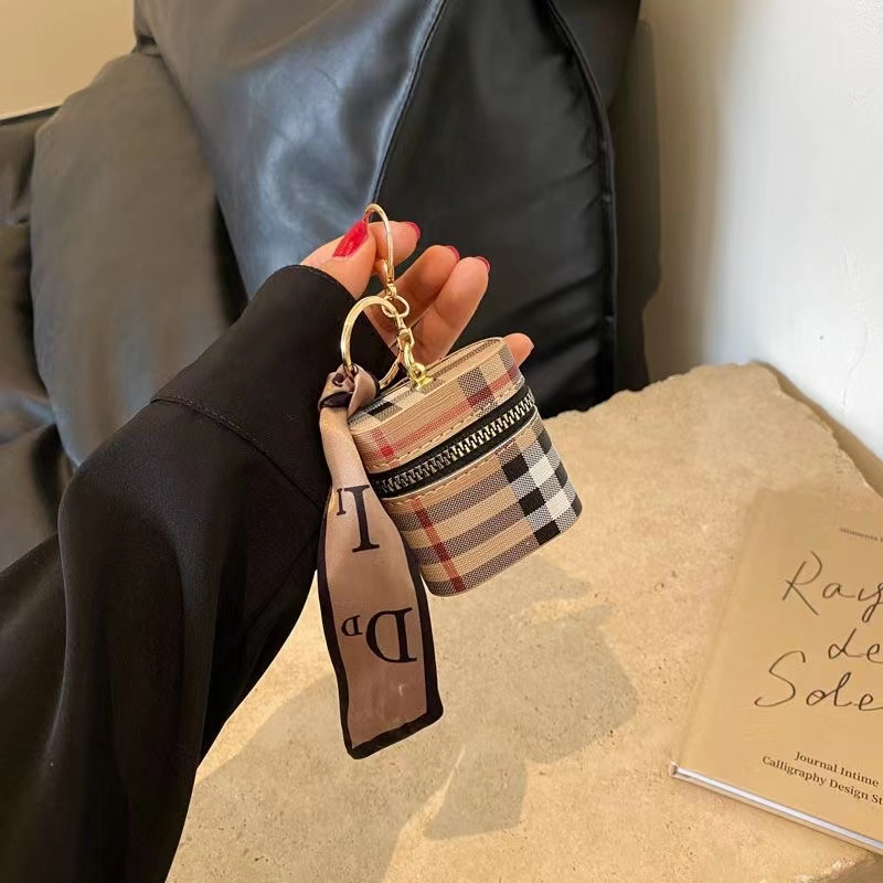 Saco pingente presbyteria mini balde redondo criativo fone de ouvido porta envelope vermelho saco chave armazenamento conveniente pequeno saco_voghion.com