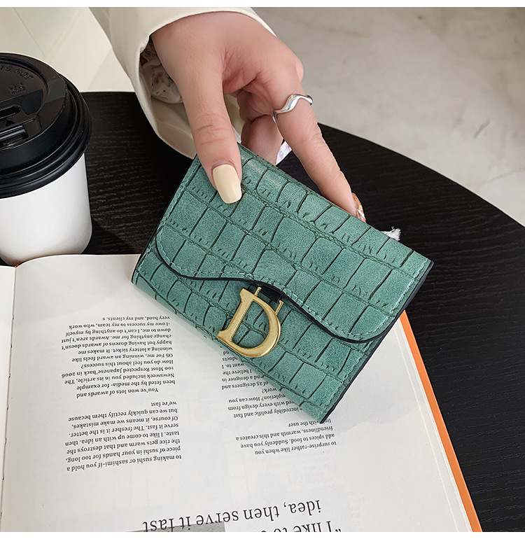 European and American retro women's wallet buckle 2023 new trendy Hong Kong style folding women's soft leather wallet simple ins coin purse_voghion.com