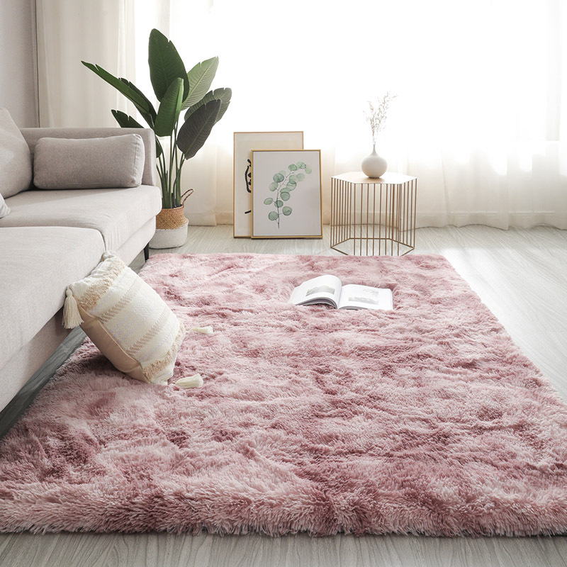 Carpet bedroom covered with Nordic ins, living room, coffee table, bedside girl room, under the bed, plush mesh red carpet floor mat_voghion.com