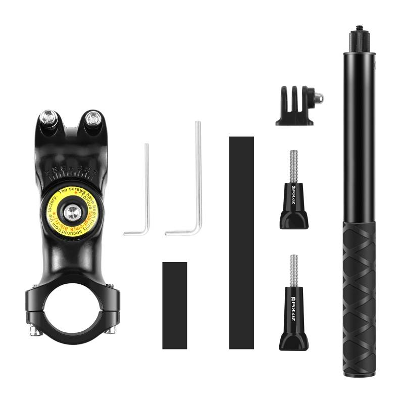 Motorcycle Bicycle Handlebar Fixture Mount Camera Bracket Adapter with Monopod Stand_voghion.com