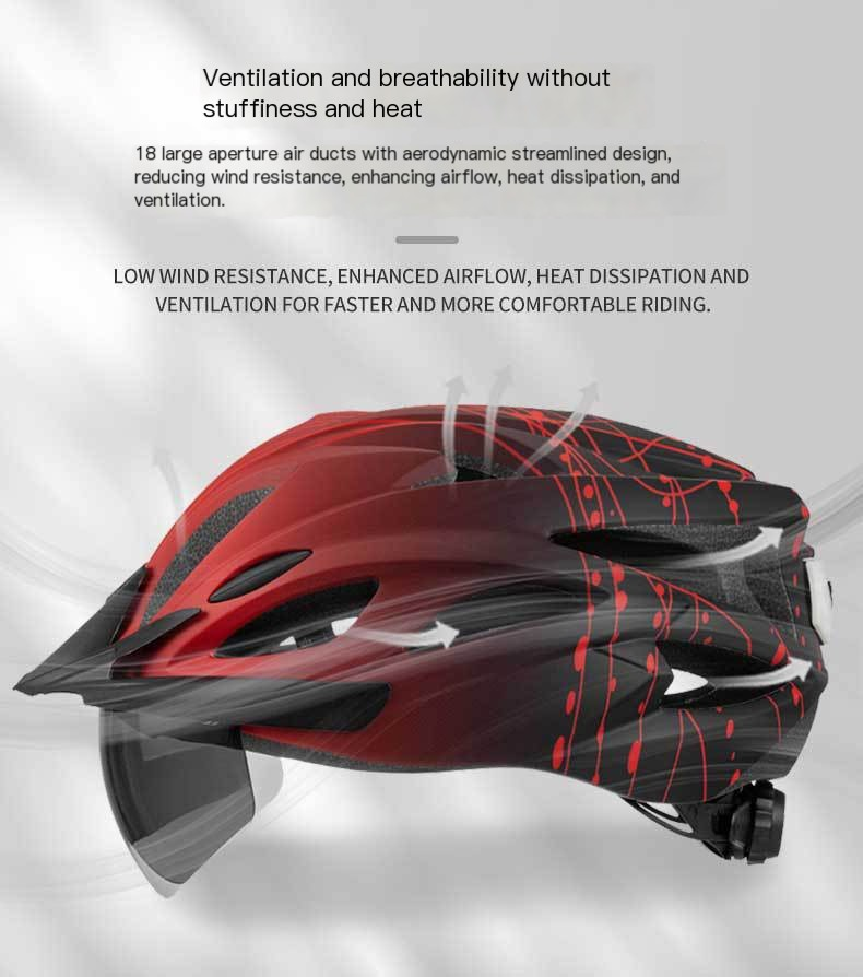 Nei All-in-One Helm Erwuessener Magnéitbrëll fir Männer a Fraen Strooss Mountainbike Helmer_voghion.com