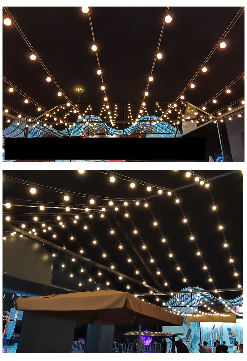 Illuminazione natalizia G50 luce a sfera luce solare esterna impermeabile LED luce stringa decorazione giardino strada campeggio luce decorativa_voghion.com