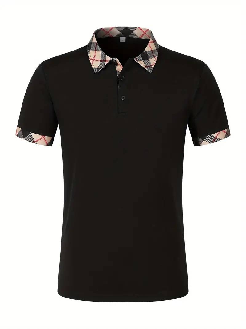 Ropa de hombre, moda de negocios, camiseta de manga corta, polo ajustado para hombre, top con botones_voghion.com