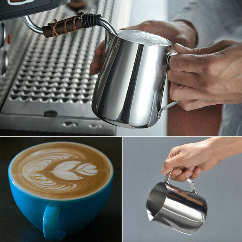 Kaffee-Milchaufschäumkrug, 600 ml, Edelstahl, Latte Art Krug_voghion.com
