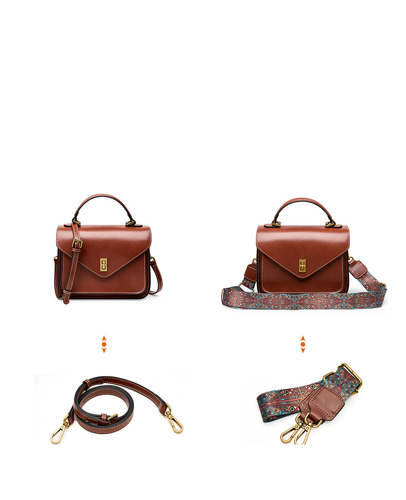 Bag Genuine Leather Vegetable Tanned Cowhide New Style Advanced Simple Fashion Temperament Women's Bag Handbag Single Shoulder Messenger_voghion.com