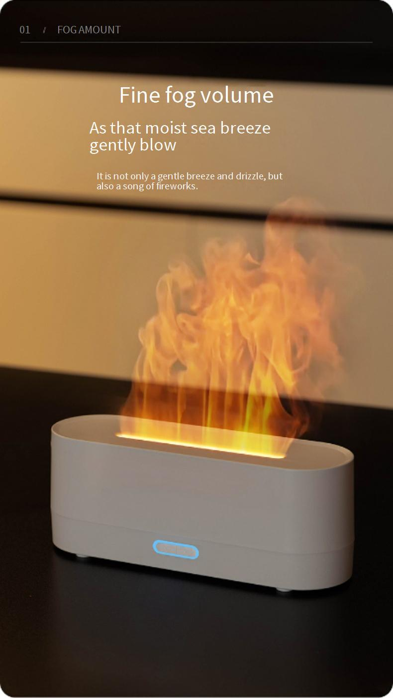 7-Color LED Flame Aroma Diffuser & Humidifier With USB, Quiet Operation, Auto Shut-Off, 8H Timer For Home, Office, Spa_voghion.com