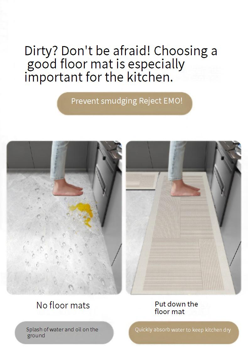 Tappetino da pavimento: tappeto assorbente e antiscivolo per cucina e ingresso con moderno design a righe (diverse misure e colori, lavabile in acqua)_voghion.com