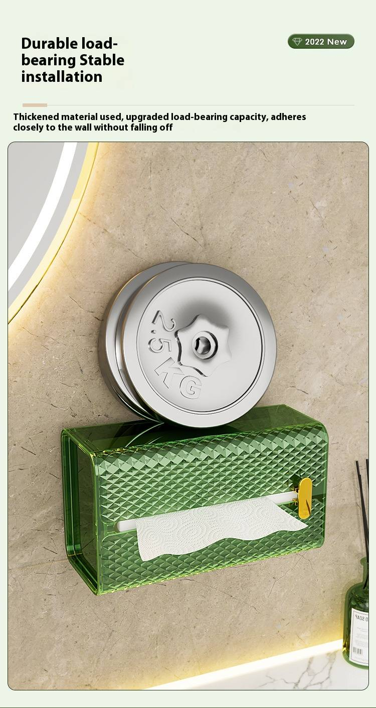 Wandgemonteerde tissueboxhouder – mat & diamantstructuur, ABS+PET, multifunctioneel (keuken, badkamer, auto, woonkamer, cadeau-idee)_voghion.com