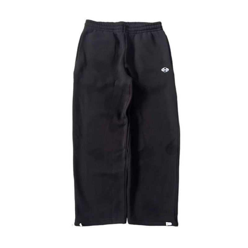 Herrenhose mit hoher Taille und geradem Bein – 95 % Baumwollmischung, Streetwear-Freizeithose (Grau/Schwarz, S-XXL)_voghion.com