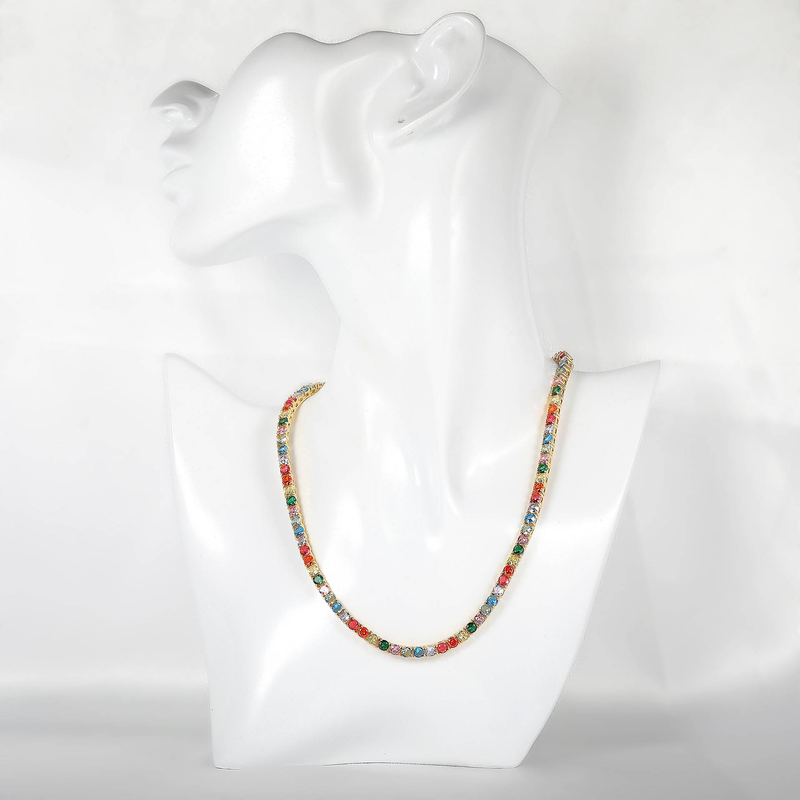 Collier tennis pour femme avec zircone cubique de 3 à 5 mm, élégante chaîne en laiton plaqué or, tendance au quotidien_voghion.com