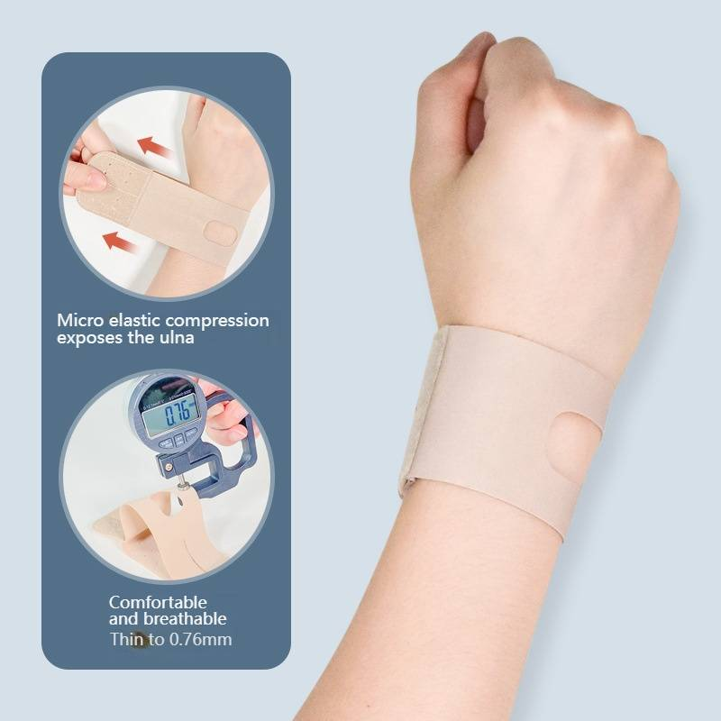 Polsbrace voor pijnverlichting en ondersteuning - Verstelbare compressieband voor het carpale tunnelsyndroom, peesontsteking, artritis, gamen en sporten (zwart/beige, S/M)_voghion.com