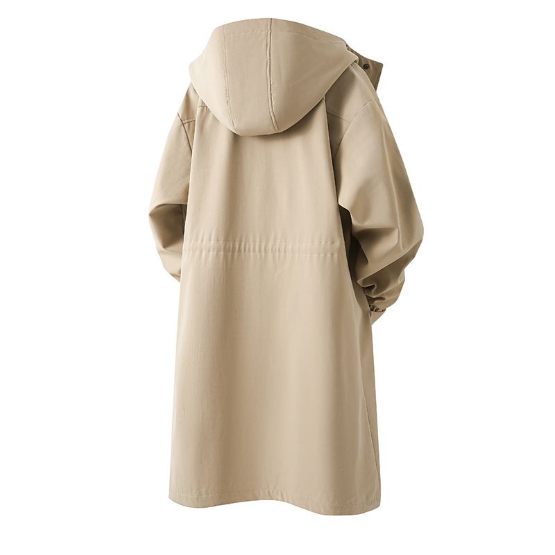 Men’s Longline Windbreaker – Korean-Inspired Trench Coat (Black/Khaki/Army Green, M-3XL, Machine Washable)_voghion.com