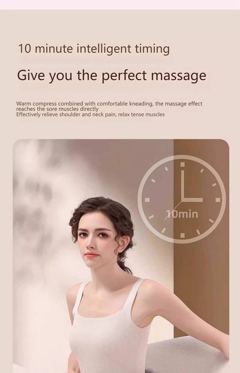 Nacken- und Schultermassagegerät mit Rotlichttherapie und Wärme – 6 Knetknoten, 3 Geschwindigkeitsstufen, tragbar und wiederaufladbar für tiefe Muskelentspannung_voghion.com