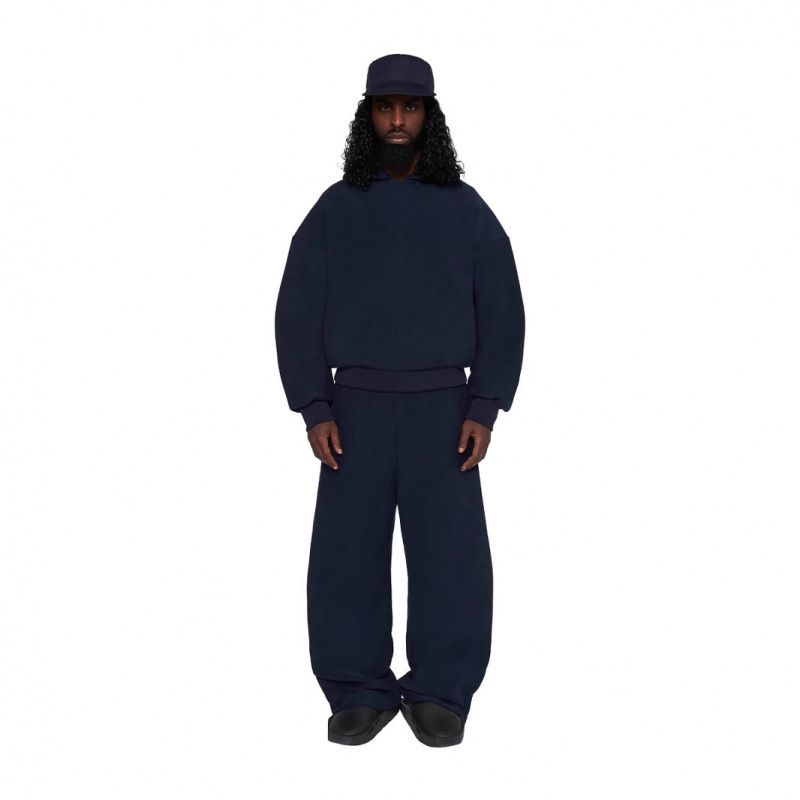 Completo unisex con felpa oversize e pantaloni da jogging con spalle scese e orlo a coste - Foderato in morbido pile, abbigliamento casual per tutte le stagioni (S-XXXL)_voghion.com