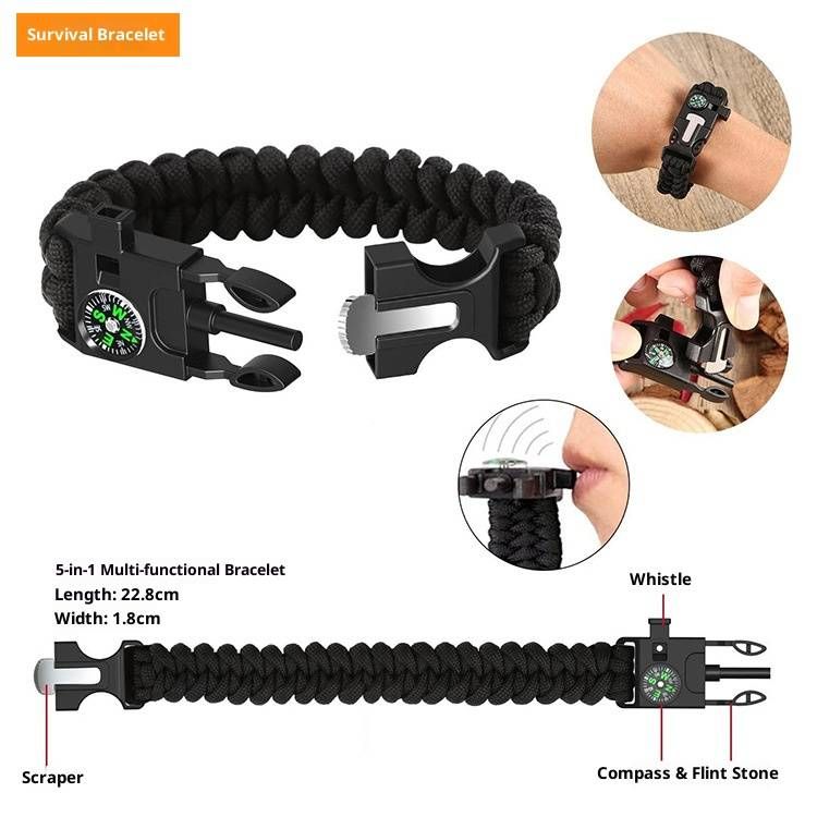 Compact Survival Multi-Tool Kit – Essential Outdoor Gear For Camping, Hiking & Emergency Preparedness (Black/Green/Red/Khaki/CP Camo/Desert/Orange)_voghion.com