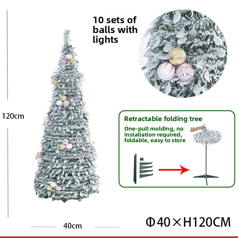 Premium Foldable Spiral Christmas Tree With Lights – 180cm Tall Holiday Decoration For Home, Office & Party_voghion.com