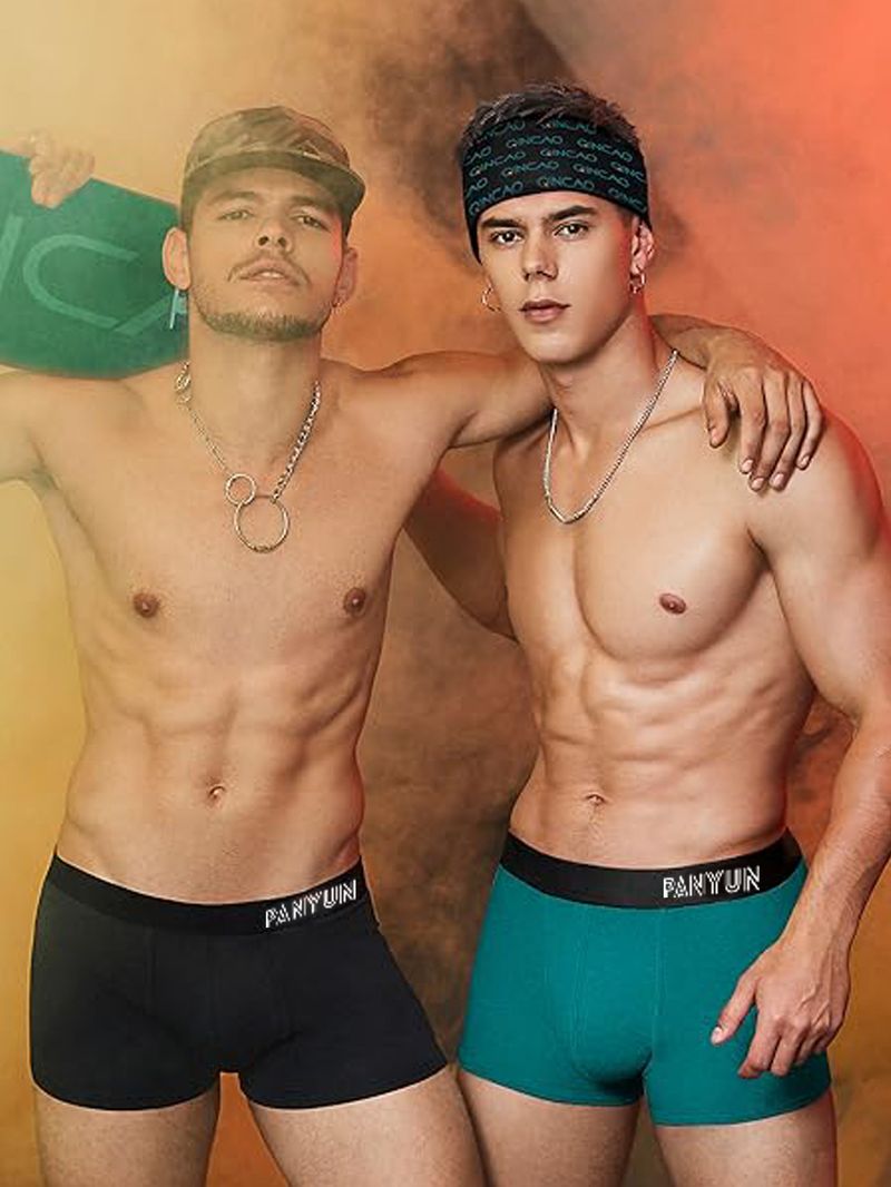 Roupa íntima e pijamas Boxer Briefs de algodão puro_voghion.com