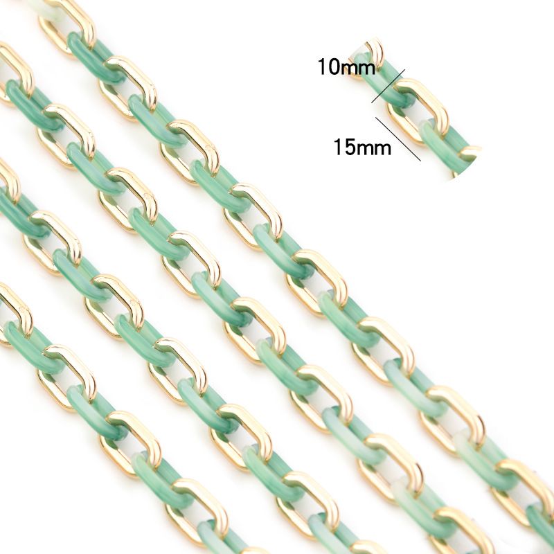 Collana in acrilico con cerchio liscio versatile INS, moda fai da te, catena per maschera staccabile, accessori per gioielli_voghion.com