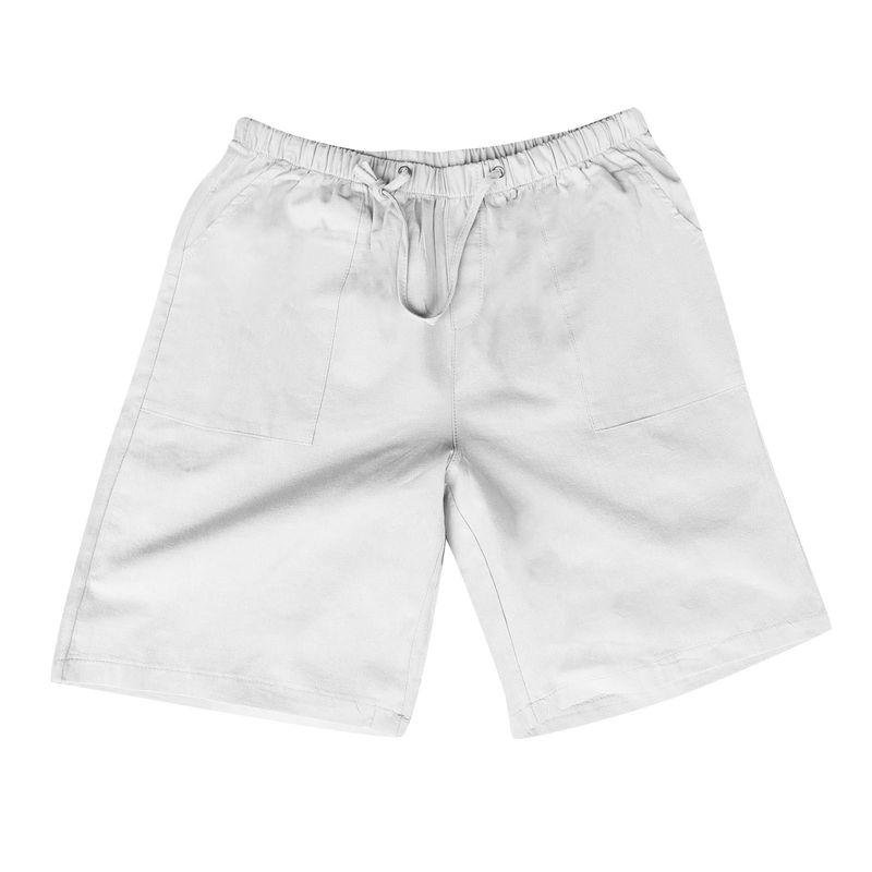 Herrenbekleidung: Freizeitshorts aus Leinen mit mehreren Taschen und Kordelzug_voghion.com
