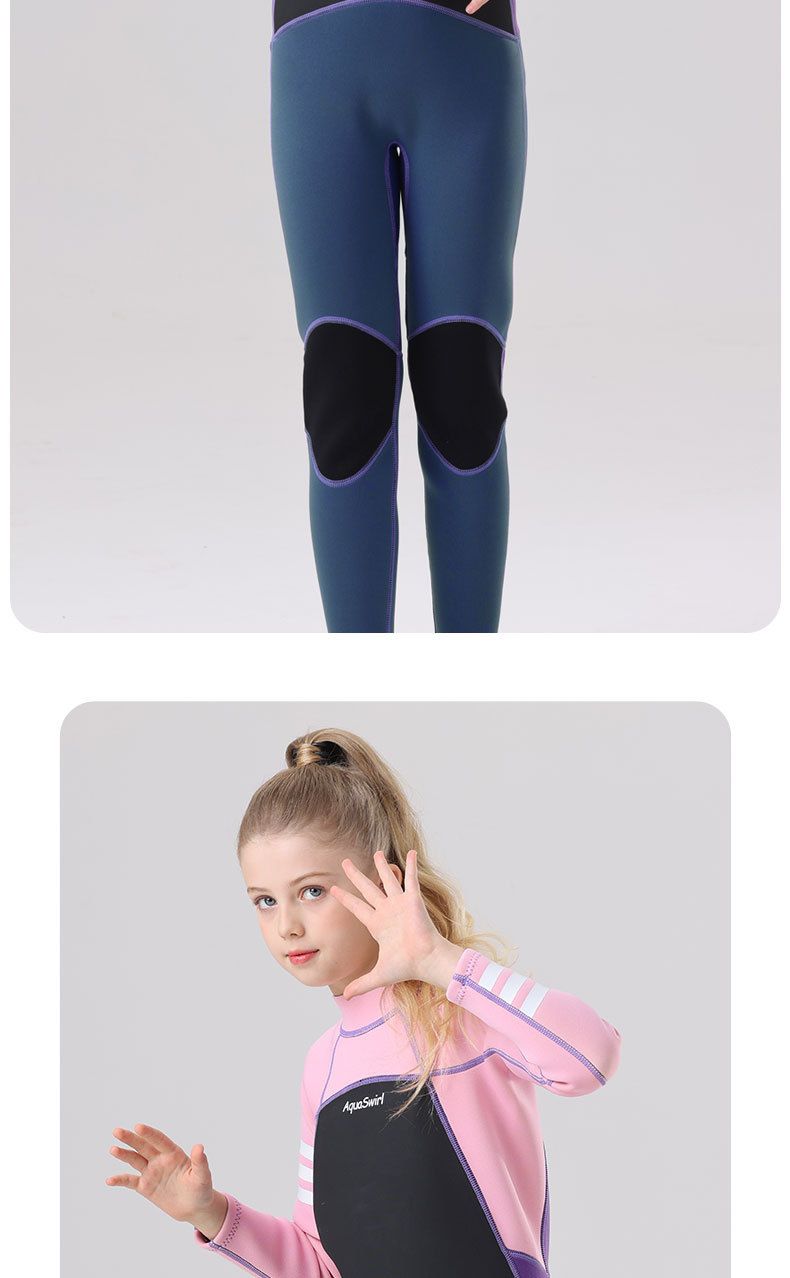 Vêtements pour enfants Nouvelle combinaison de plongée pour enfants Protection solaire extérieure Maillot de bain une pièce pour fille Combinaison une pièce à manches longues pour rester au chaud et au froid_voghion.com