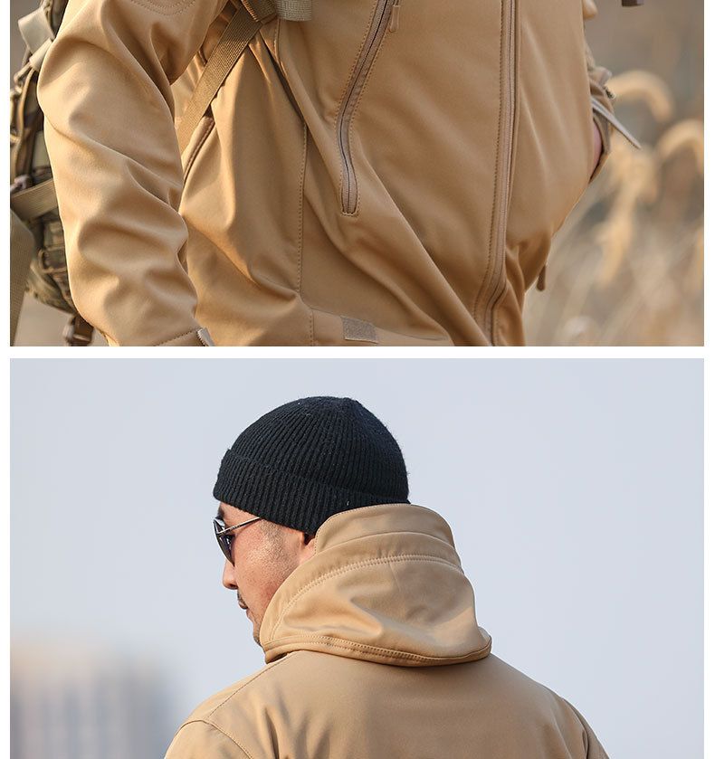 Men's 3-in-1 Camo Waterproof Winter Jacket - Fleece Lined, Windproof, Multi-Pocket Softshell Coat For Hiking & Outdoor Adventures_voghion.com