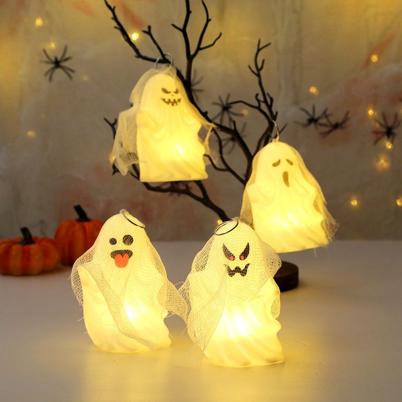 Halloween Ghost Decorations - Spooky Gauze Ghost Hanging Ornaments For Halloween Party, Trick Or Treat, Haunted House Decor (Set Of 4 Styles)_voghion.com