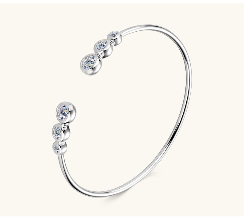 Set di gioielli da donna, bracciali alla moda in moissanite, design di alta qualità, in argento sterling 925_voghion.com