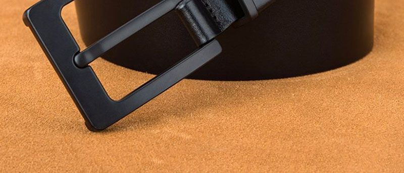 VARME menns toppkvalitets nye design massivt kuskinn menn ku ekte skinn kuskinn svart nålespenne metallbelter jeans_voghion.com