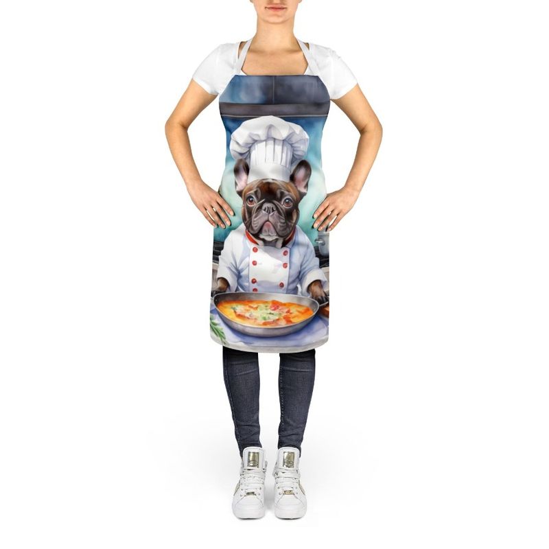 Cooking Adult Women Large Men Apron Kitchen Gardening Chef French Multicolor Unisex Baking Crafts Server For Bulldog The_voghion.com
