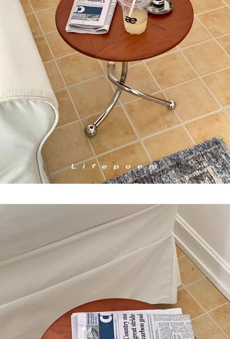 Piccolo appartamento, sedie da pranzo rotonde medievali in stile nordico, balcone, tavolo con bordo in legno di ciliegio, negozio in acciaio inossidabile, piccolo_voghion.com
