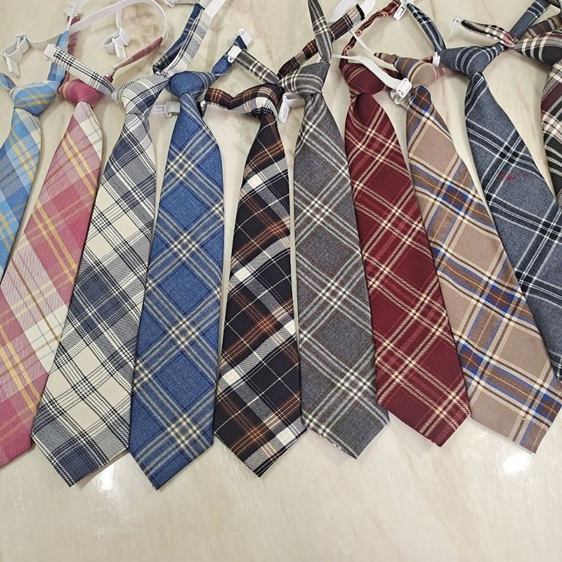 JK Tie Gentle Blade Framboos Zwarte Thee IJs Blauw Rood Geruit Formeel Pak Mode Werkplek_voghion.com