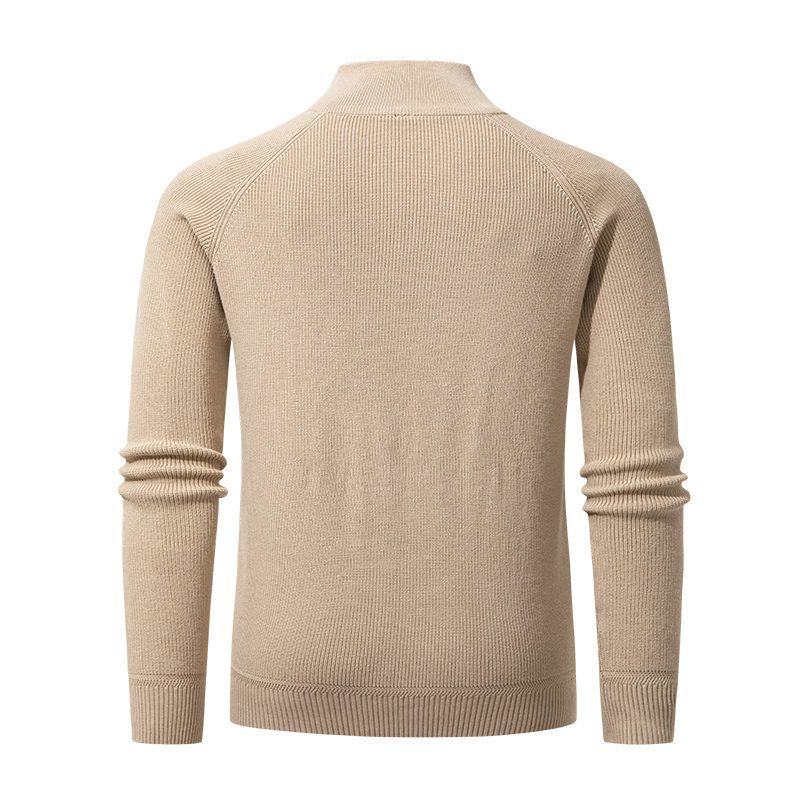 "Maglione da uomo slim fit con cerniera a un quarto – Pullover in maglia antipiega per abbigliamento casual e invernale"_voghion.com