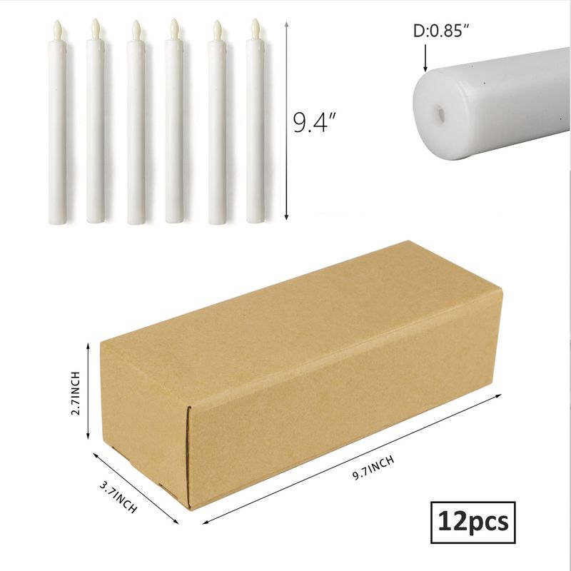 THIKIN Flammenlose LED-Kerzen mit Fernbedienung – Dekorative Lichter mit langem Stab für Hochzeit, Kirche, Weihnachten, Heimdekoration_voghion.com
