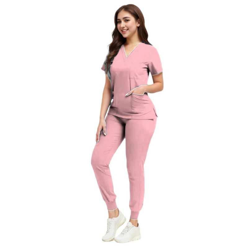 Abbigliamento da ospedale per donna, elastico leggero, per lavare le mani, medico, a maniche corte, da lavoro, per sala operatoria, completo diviso, per lavare le mani_voghion.com