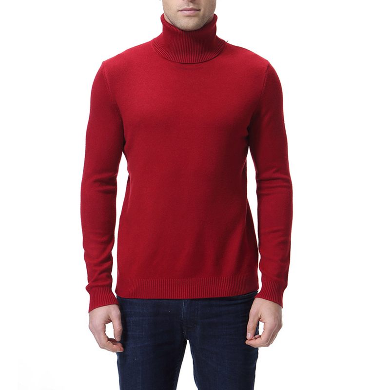 Maglione da uomo in maglia a collo alto – Pullover slim fit in misto cotone (traspirante, antipiega, 6 colori classici, abbigliamento casual invernale)_voghion.com
