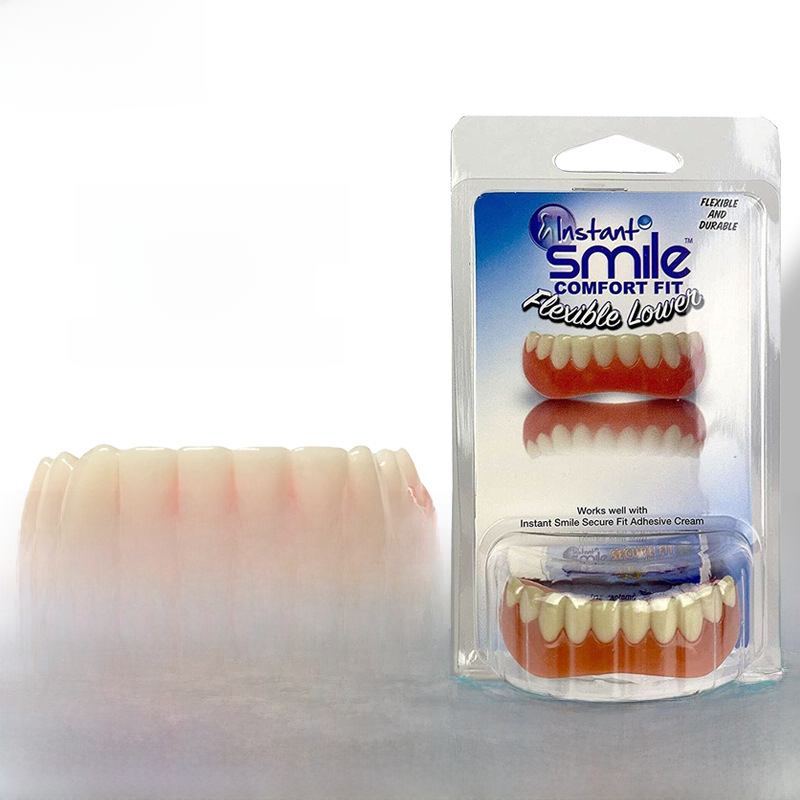 instant smile cross-border whitening tooth paste silicone simulation denture set smile Whitening suction card false tooth paste_voghion.com