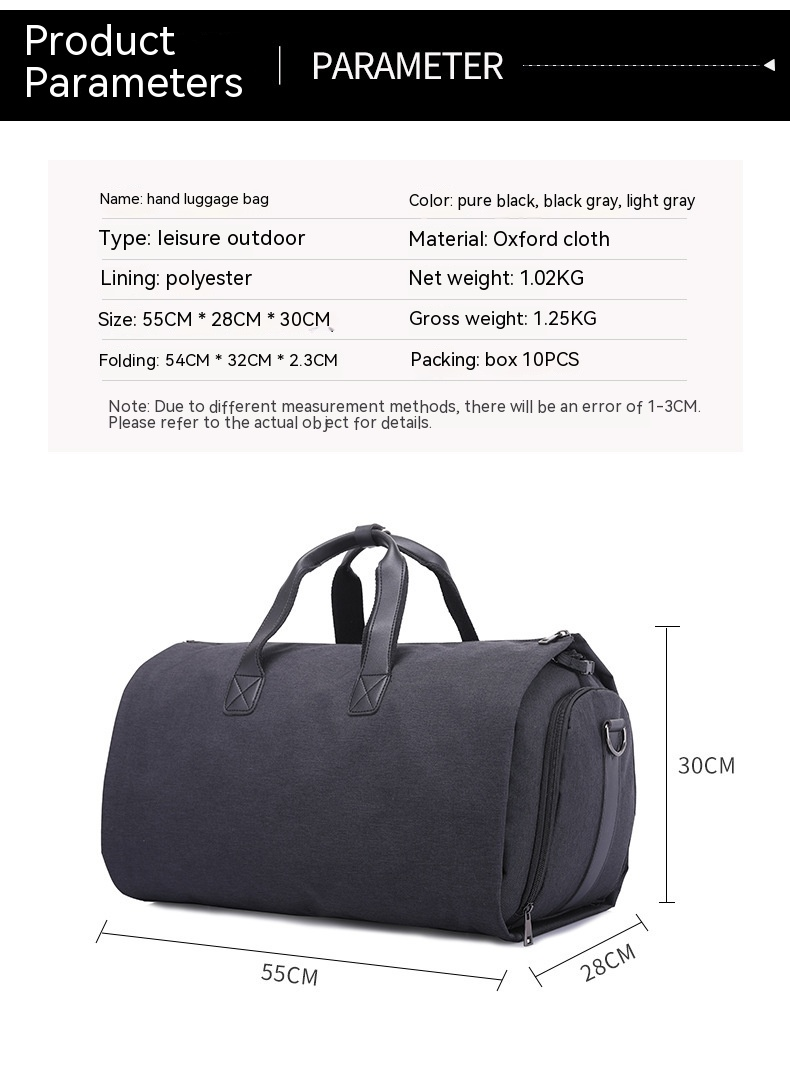 Borsa a mano di grande capacità, borsa portaoggetti pieghevole per abiti a cilindro, viaggio d'affari, borsone resistente all'usura_voghion.com