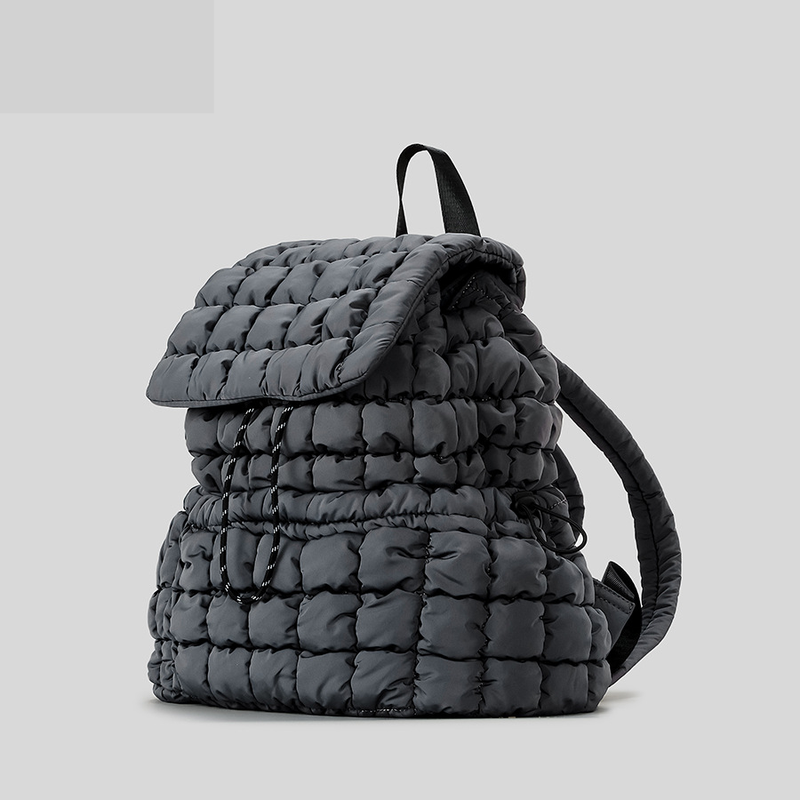 Women's Bags Large Capacity Puff Backpack For Women With Wrinkled Cloud Travel Backpack For Winter Students With Drawstring Schoolbag_voghion.com