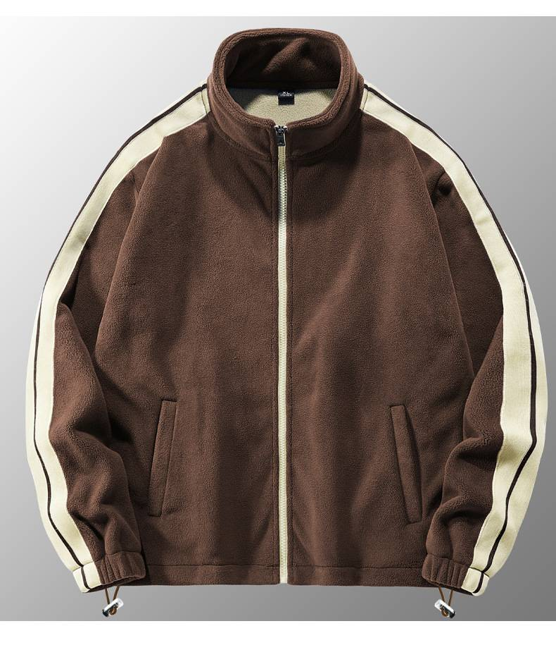 Ropa para hombre Chaqueta de suéter con cuello alto de polar de invierno más traje deportivo de terciopelo grueso Traje cálido de dos piezas de polar de polar para hombre de moda_voghion.com