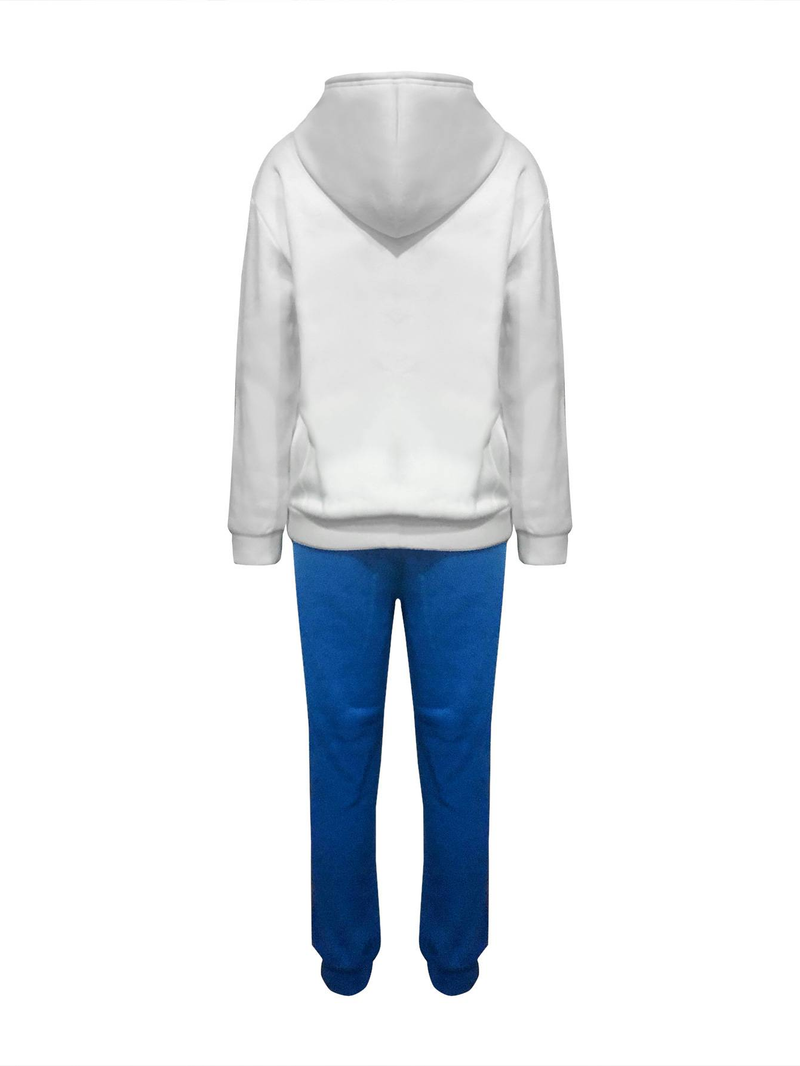 Plus Size Herfst & Winter Letter Print Color Block Hooded Sweatshirt Set Dagelijks Casual Lange Mouw Vrouwelijke Trainingspak Set_voghion.com