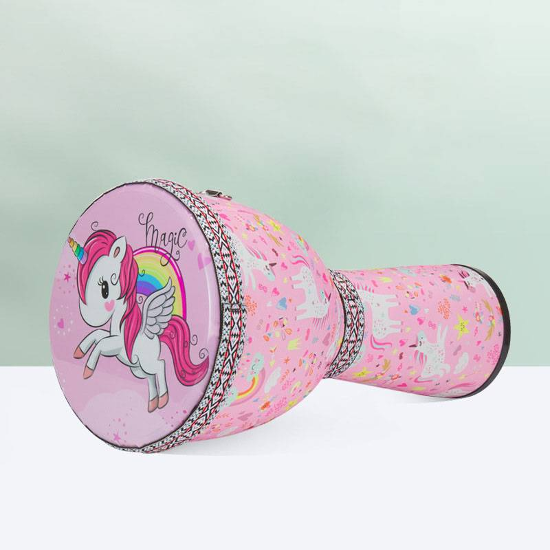 Tobă mare din PVC, 8 inch, tobă mare de mână pentru începători, 10 inch, tobă ușoară din piele de oaie pentru copii_voghion.com