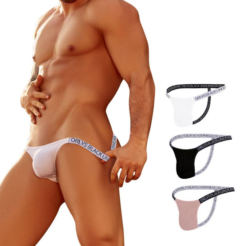 ORS Sexy Men's Thong Bikini Style Modal Low Waist Solid Color Breathable T Pants OR6107_voghion.com