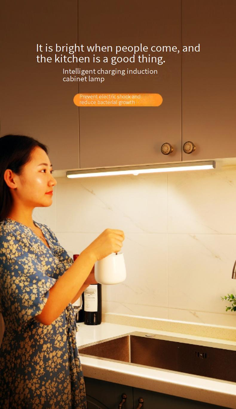 Veilleuse LED magnétique rechargeable pour chambre/placard (marche/arrêt automatique, 3 modes d'éclairage, réglable à 360°, intensité variable, blanc chaud/blanc froid)_voghion.com