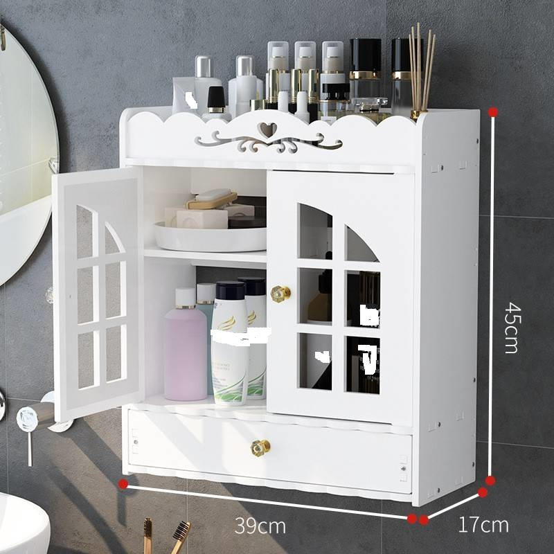 Scaffale portaoggetti per la cura della pelle non perforato da parete per bagno, stile cassetto per bagno, multistrato, grande capacità_voghion.com