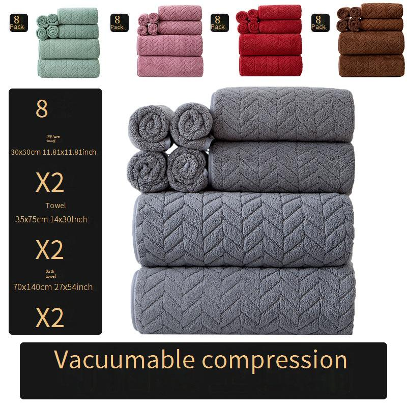 Coral Fleece Towel Set - Ultra Soft, Quick-Dry Bath, Face & Hand Towels For Home & Travel, Non-Shedding, 3/4/6/8-Piece Sets_voghion.com
