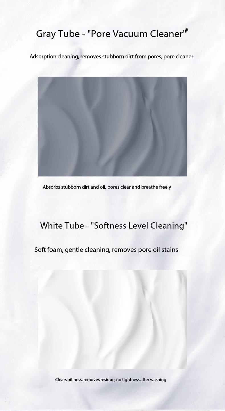 1 Flasche 100 g Aminosäure-Doppeltube, feuchtigkeitsspendendes Gesichtsreinigungsmittel zur Ölkontrolle_voghion.com