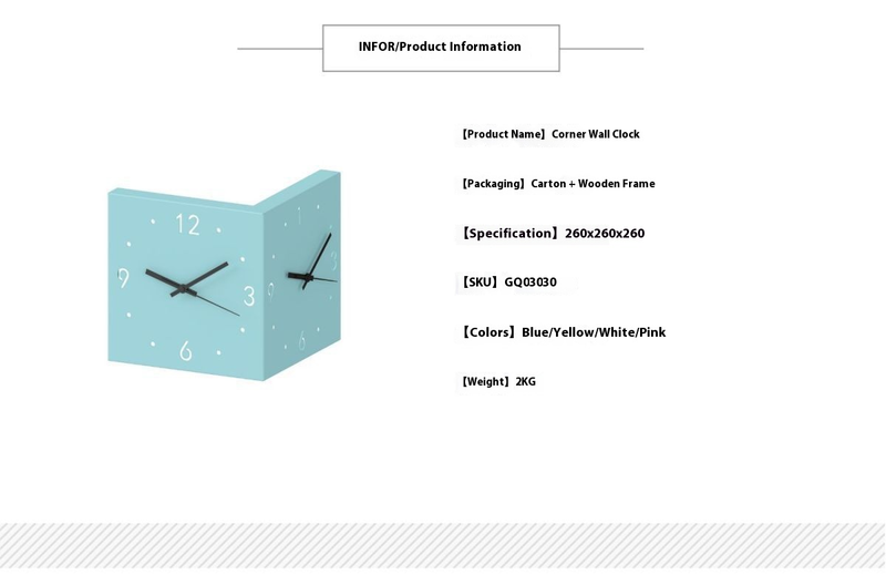 Dual-Face Silent Wall Clock - Modern Metal Corner Clock With Optional Motion-Sensor Light, Battery-Powered, Minimalist Home & Office Decor_voghion.com