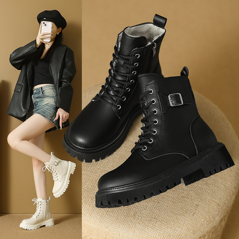 Autumn And Winter New High Top Women's Boots With Velvet For Warmth_voghion.com