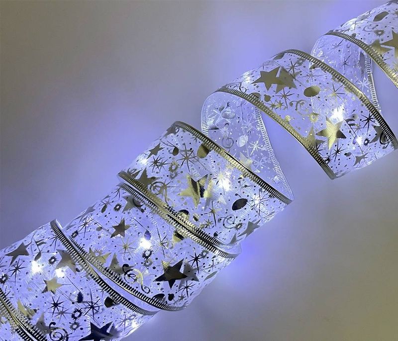 Elegante cadena de luces LED para decorar el árbol de Navidad. Funciona con pilas, opciones de color cálido/blanco, longitudes de 3 m, 5 m y 10 m._voghion.com