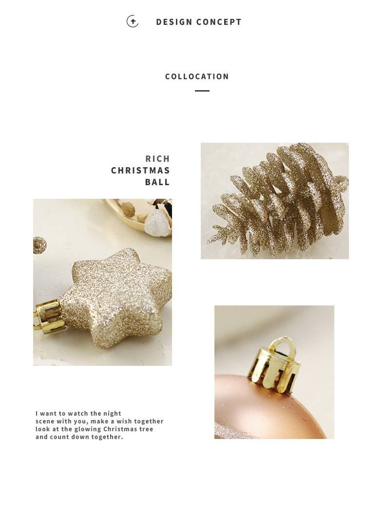 Christmas 70s Tree Ornaments Set - Colorful Painted Star Topper & Hanging Balls Decorations For Holiday Party Gift Home Decor_voghion.com